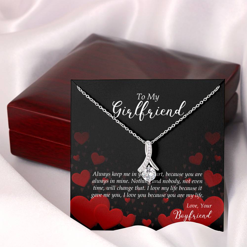 Alluring Beauty Necklace with Mahogany Style Luxury Box and Message Card - Dainty Cubic Zirconia - To My Girlfriend - Gift for my Girlfriend - Gift for Women