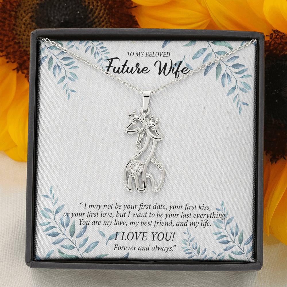 Graceful Love Giraffe Necklace - Sparkling Cubic Zirconia - To My Beloved Future Wife - GIRAFFE - Gift for Wife - Gift for Women