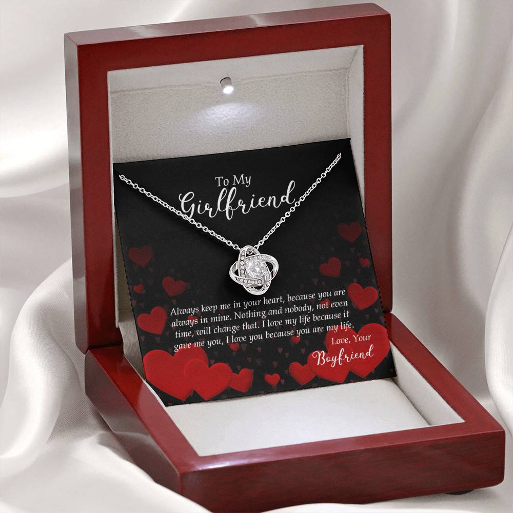 Love Knot Necklace with Message Card and Gift Box - Forever My Love - Necklace for my Girlfriend - Gift for Girlfriend