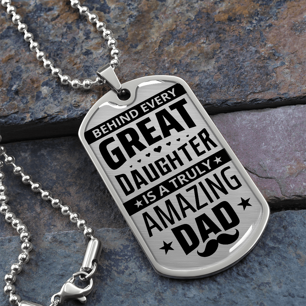 Personalized Piece Jewelry - Military Chain - Gift for Dad - To My Amazing Dad - Gift for Men