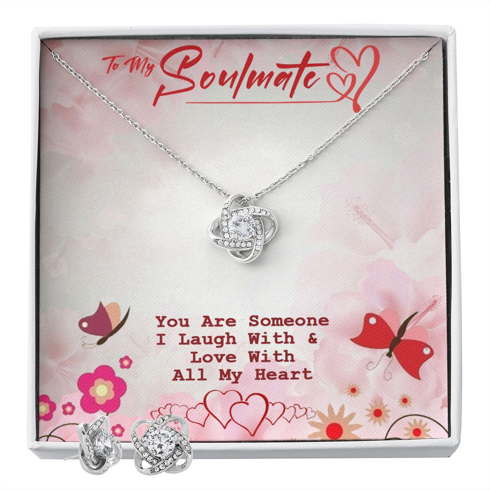 Love Knot Earring and Necklace Set - To My Soulmate