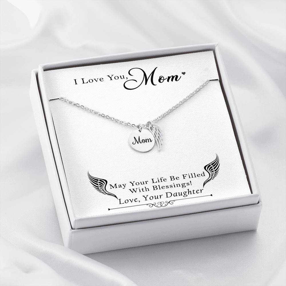 Angel Wing Gift - Dainty Hand Polished Coin - Gift for Mom - Gift for Women